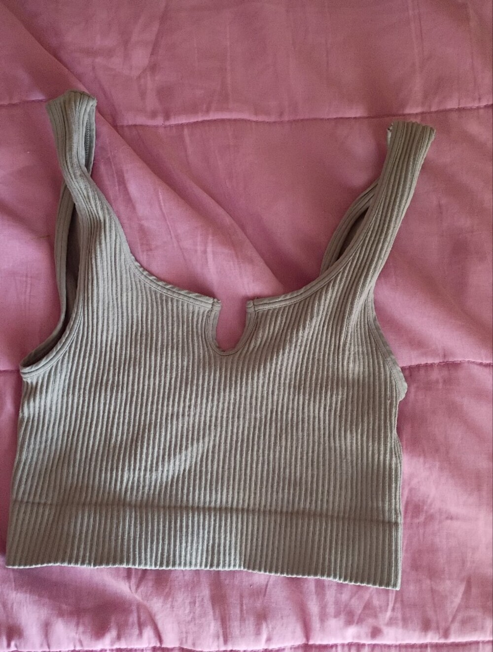 B2 Gray Ribbed Wireless Bra